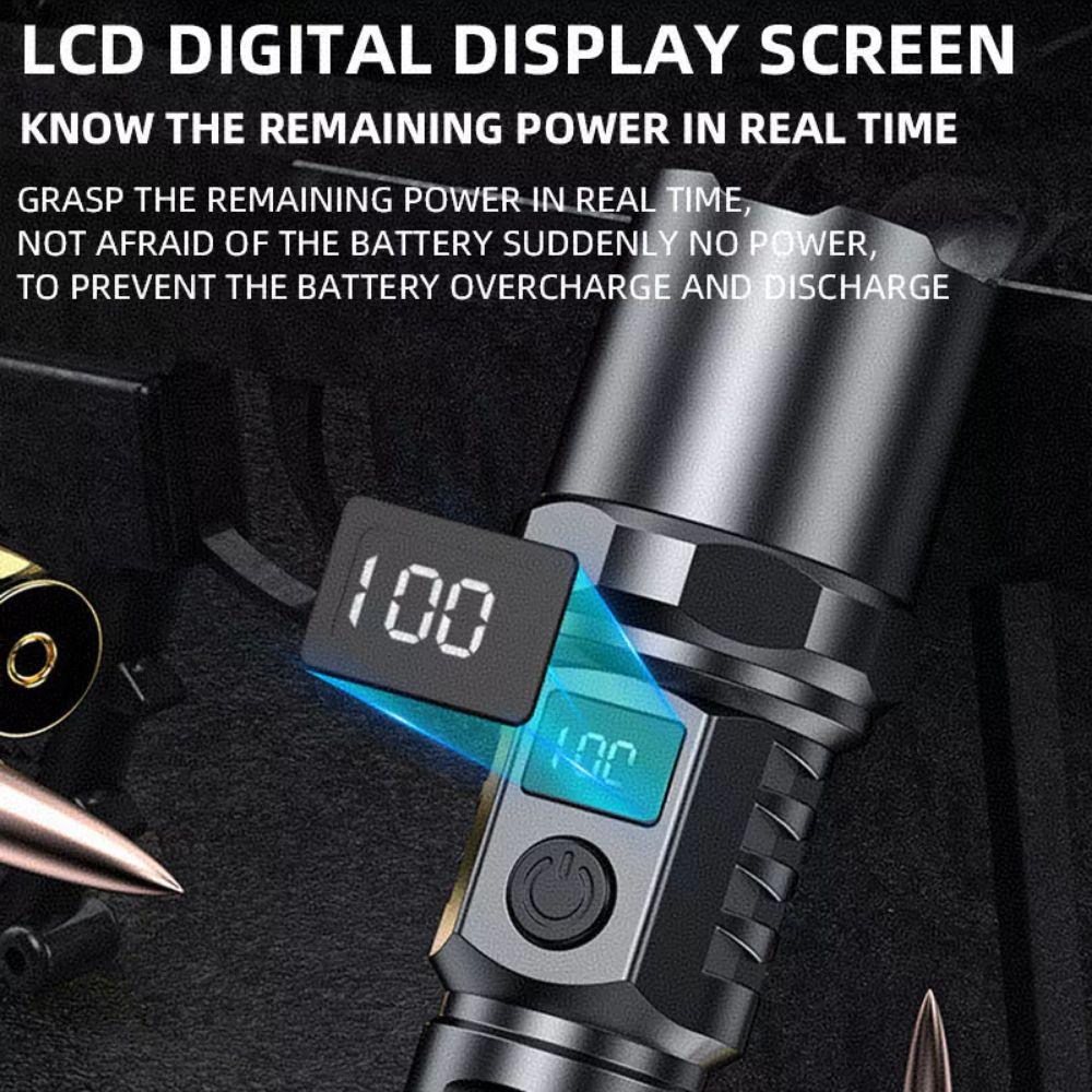 TYPE-C Charging Powerful LED Flashlight Waterproof Portable Hand Lamp Power Outages