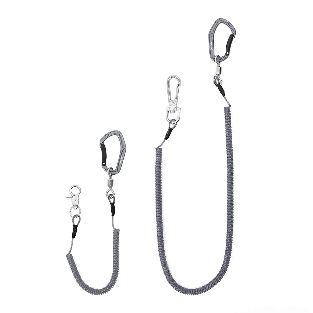 HERCULES Spiral Curly Cord with Extends to 27kg Weight Fishing Rod Extendable Cord with Safety Wire Coil Leash Fishing Rod 44cm x 1 15cm x 1 Cord,