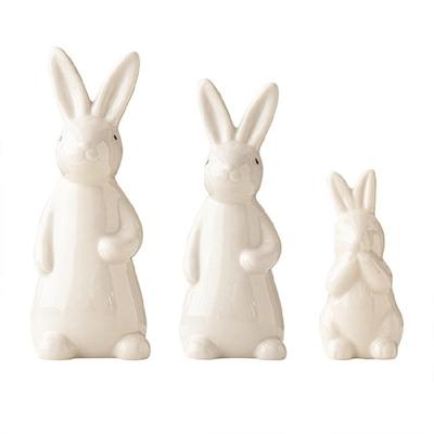 Small Rabbit Statue Ceramic Rabbit Figure Lovely Gift for Animal Enthusiasts