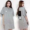 Large version medium and long T-shirt women's butt cover large size 100kg T-shirt skirt short sleeve tall extended European summer