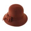 Hat Women's Autumn and Winter New Bow Wool Top Hat Thickened Warm Bucket Hat Middle Old Mother Basin Hat