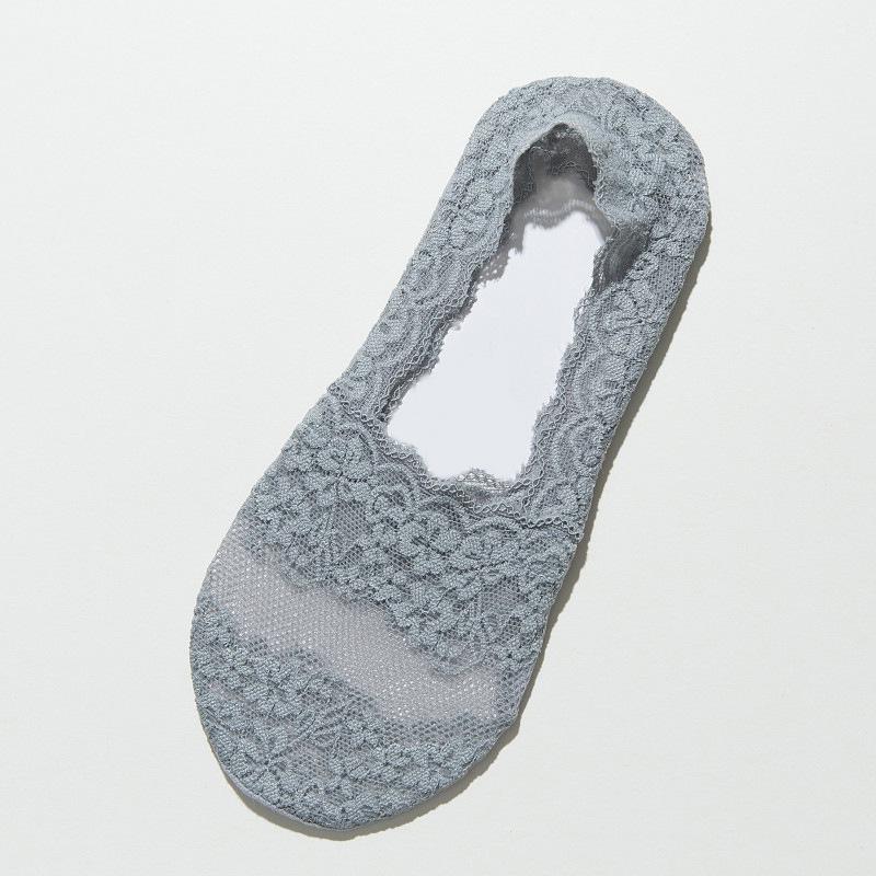 Women's Invisible Lace Boat Socks - Low Cut, Anti-Odor, Non-Slip, Cotton Bottom, Ice Silk, No-Show, Summer