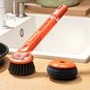 Creative Kitchen Pan Brush Non-Slip Press To Dispense Automatic Liquid Dishwashing Brush Long Handle Press Cleaner