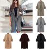 Elegant Women Long Waterfall Coat Jacket With Comfortable Loose Fit And Lapel Collar