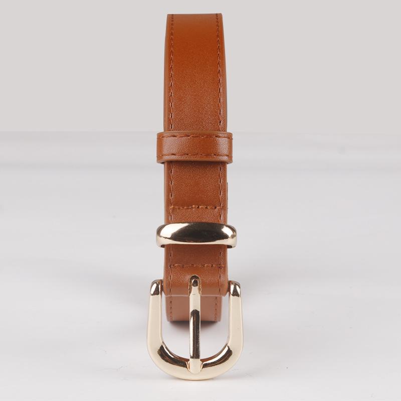 Women's Simple Pants Belt Solid Color Casual Pin Buckle PU Belt