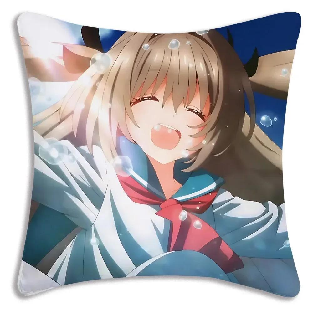 Kawaii Anime ATRI MY DEAR MOMENT Pillow Covers Cartoon Sofa Decorative Home  Printing  Cute Cushion Cover