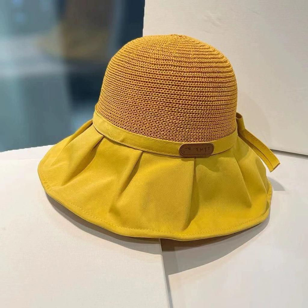 

Sun protection hat Women s UV protection sun hat Foldable vinyl bucket hat Face cover Big brim sun hat