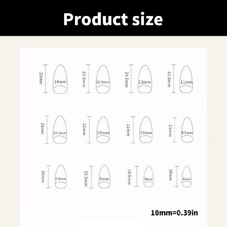 24Pcs Press On Nail Almond Glues On Nail French Fake Nail Designs False Nail Artificial Nail Gifts for Women Girls