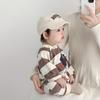 Spring Baby Romper: Yarn-Dyed Striped Cotton Bodysuit for Boys & Girls