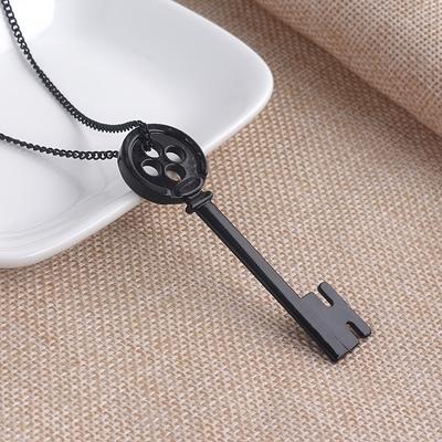 Coraline & The Secret Door Necklace Key Shape Pendant Funny Clavicle Chain Cosplay Decoration Accessories