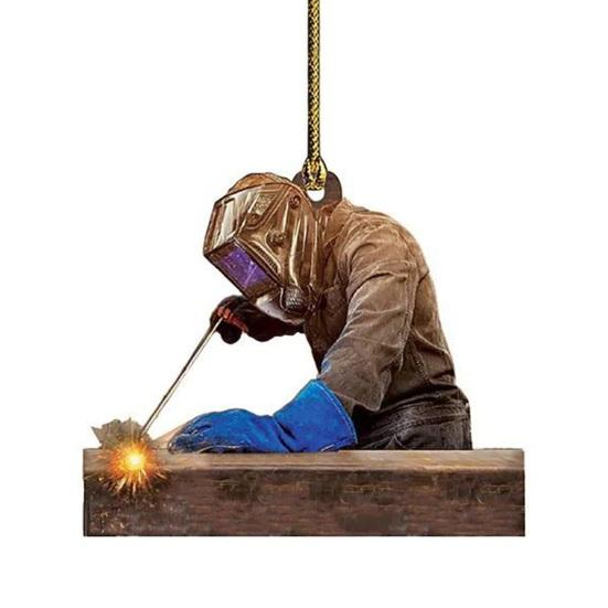 Svářečské ozdoby na vánoční stromek 2D plochá svářečská ozdoba akrylová vánoční stromková závěsná dekorace dárky pro muže svářeče