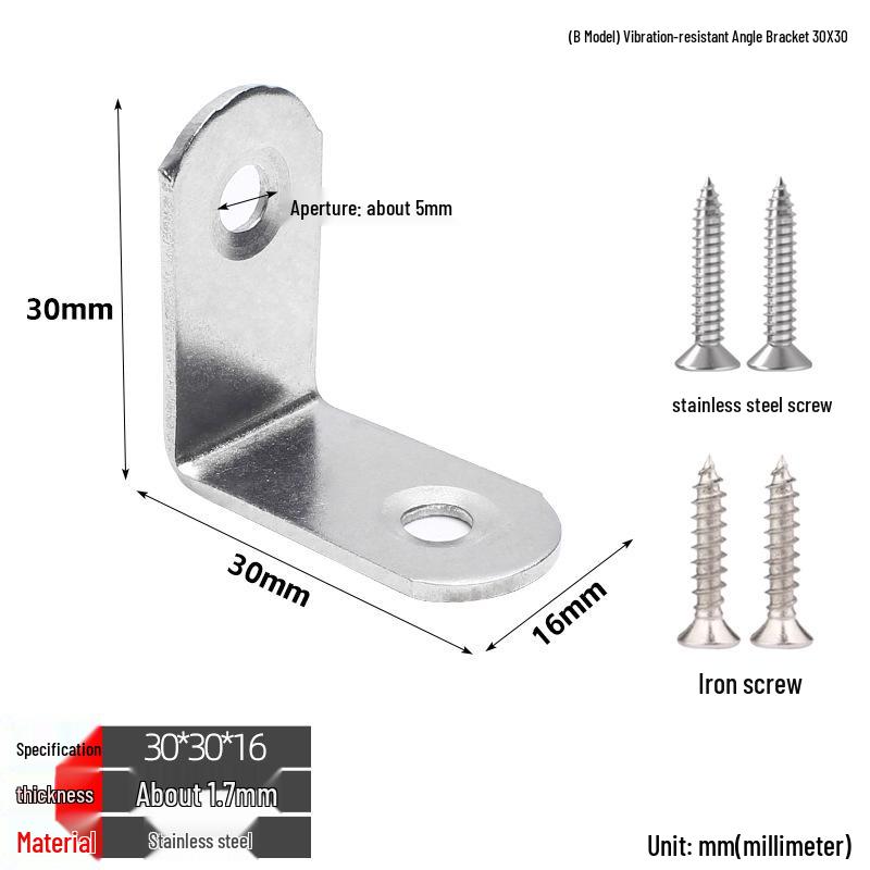 Stainless Steel 90° L-Shaped Thickened Angle Bracket Connector