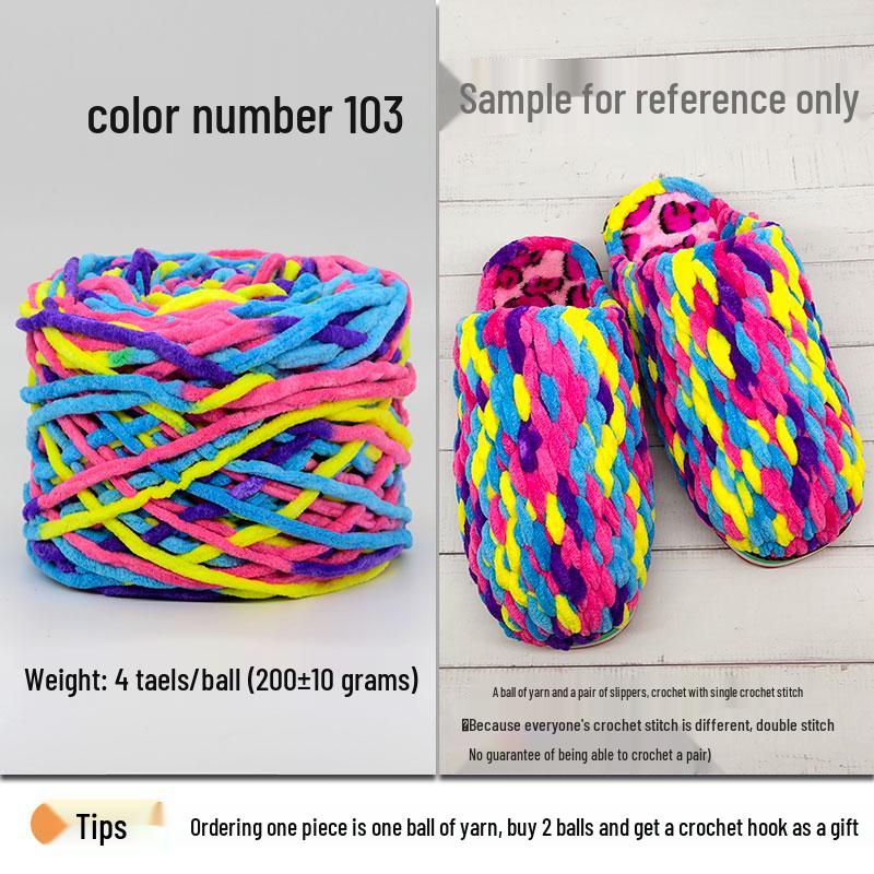 Plush Wool Yarn for Hand-Knitted Crochet Shoes & Slippers
