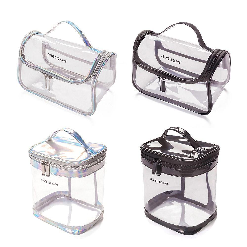 Tragbare PVC Kosmetiktasche Große Kapazität Reise-Organizer Kulturtasche Multifunktionale Aufbewahrung Transparente Toilettenartikel-Tasche Reisegebrauch