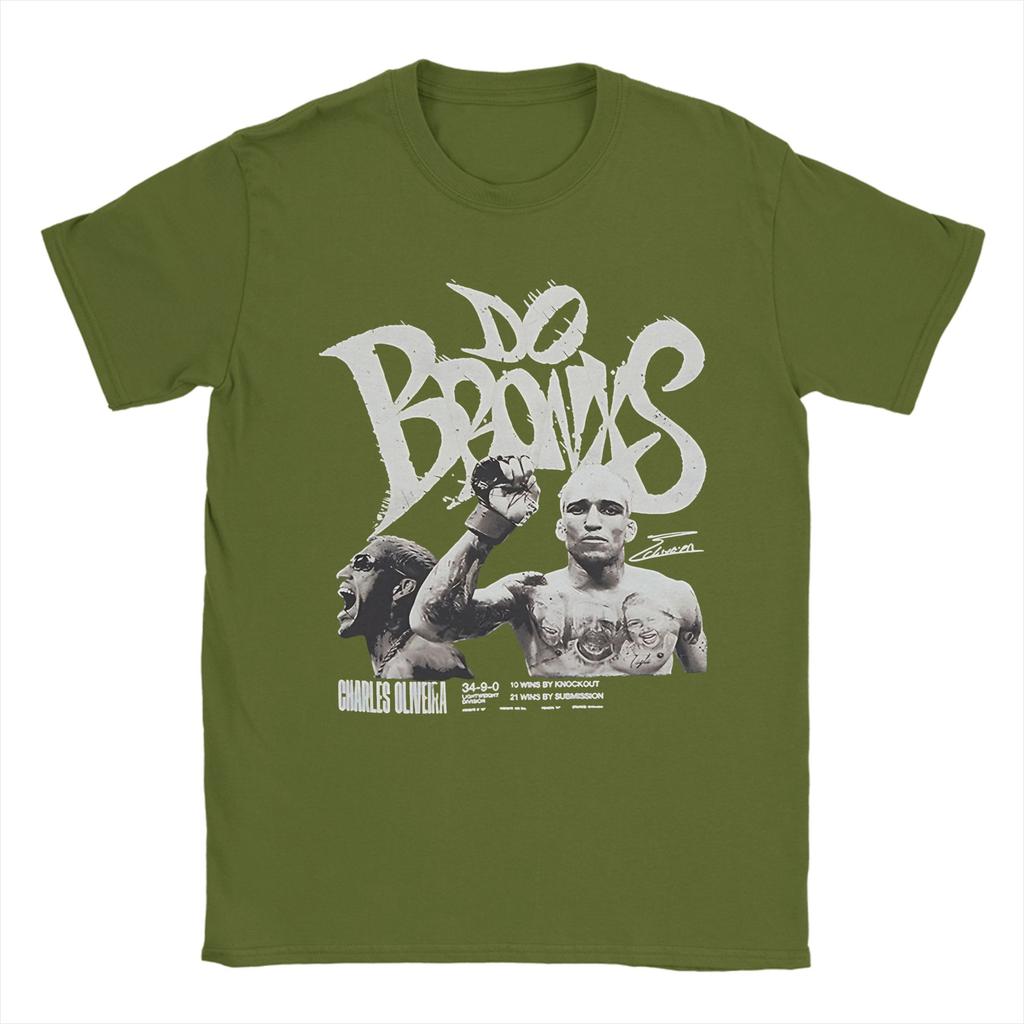 Unisexs Charles Oliveira Do Bronx T Shirt Pure Cotton Tops Funny Short Sleeve Crew Neck Tee Shirt Plus Size TShirts