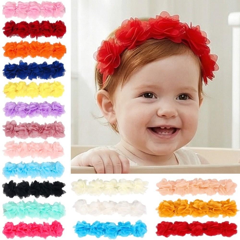 Chiffon Flower Baby Headband Elastic Hairband Soft Headwear  for Kids Children Newborn Toddler