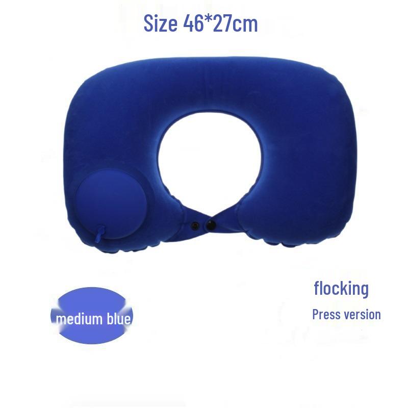 Portable U-shaped Neck Support Pillow - Foldable, Inflatable for Travel and Office Naps Single U-shaped Pillow