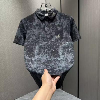 Gypsy Hot Diamond Men'S Plum Blossom Embroidered Polo Shirt Lapel T-Shirt Slim-Fit New Chinese Top Tide