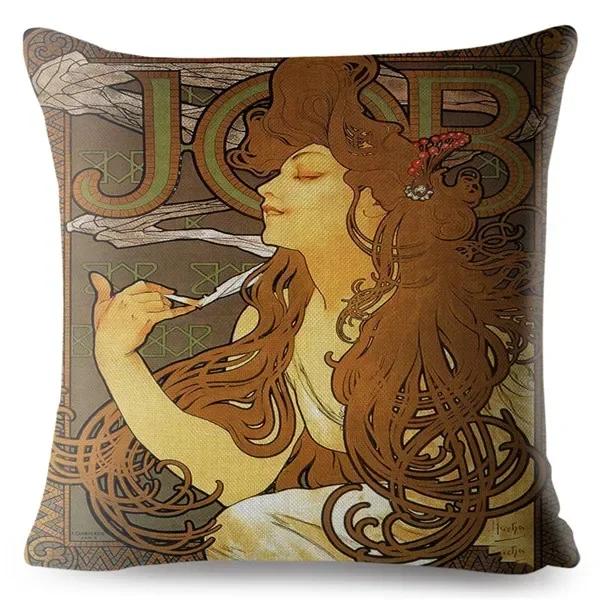 Art Nouveau Mucha Gallery Povlak na polštář Béžový povlak na polštář Autosedačka Home Decor