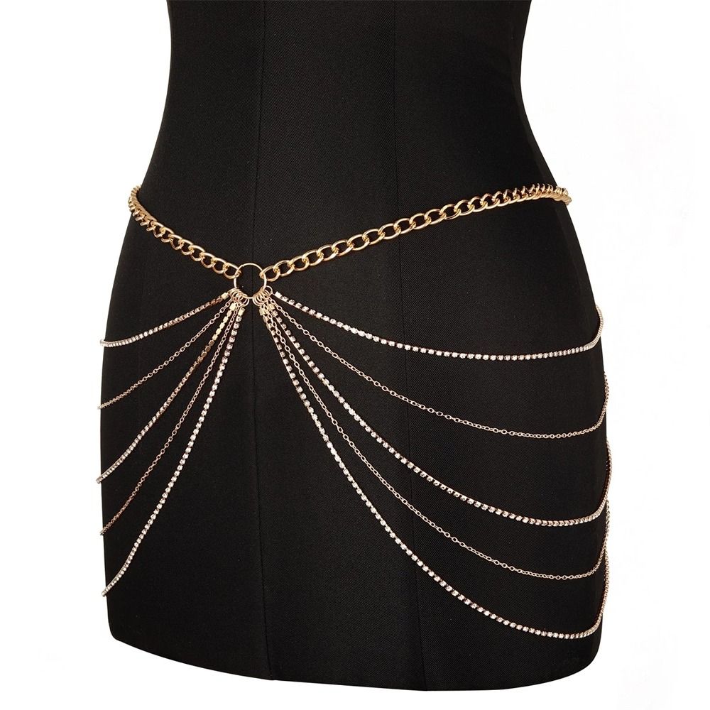 Zircon All-match Waist Corset Chain Belts Korean Body Chain Women Waist Chain Metal Waist Belts