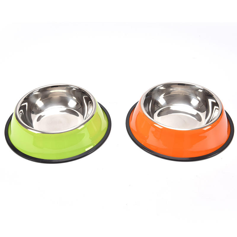 Pet Bowl Stainless Steel Dog Bowl Non-Slip Dog Cat Single Bowl
