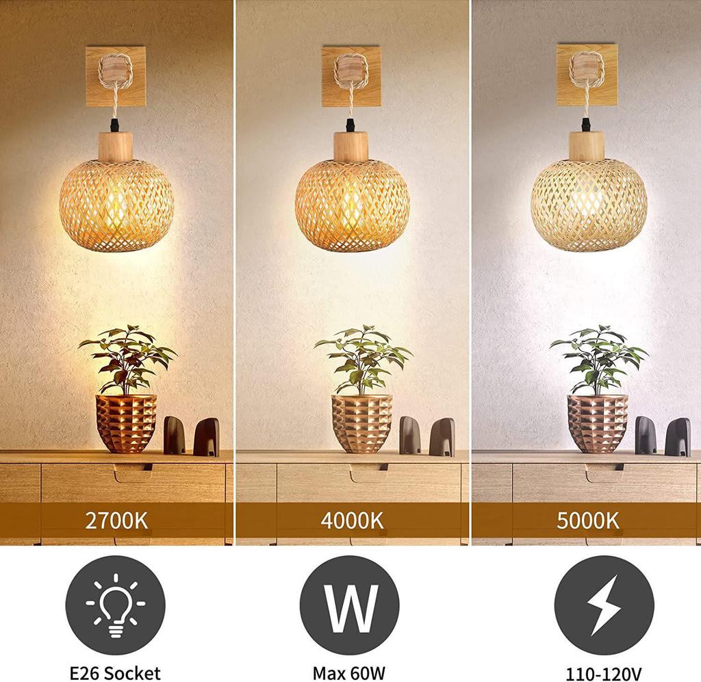 Retro Bamboo Weave Bedside Wall Lamp - Japanese Rattan and Wood Lighting Fixture for Rustic Bedrooms and Restaurants