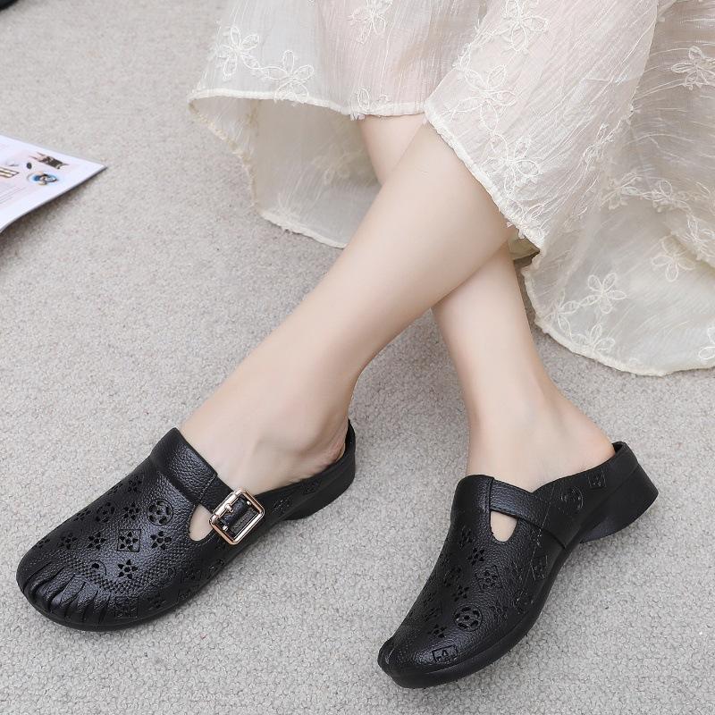 Women's Summer Breathable Sweet Sandals Thick Soft Sole Fashion Beach Slides Anti-Slip Open-Toe Outdoor Shoes