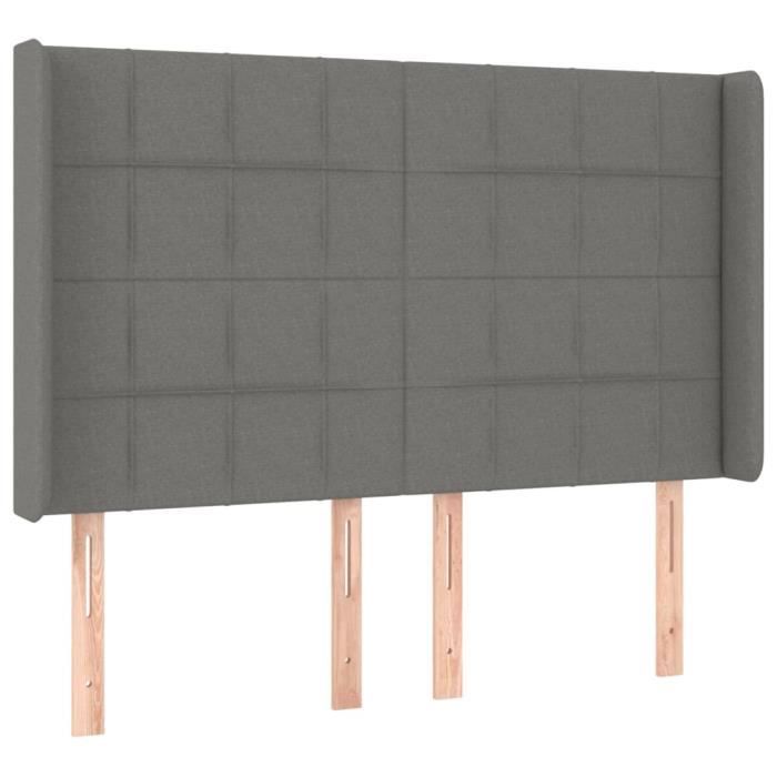 VidaXL Headboard with Ears Dark Grey 147x16x118-128 Cm Fabric3119579