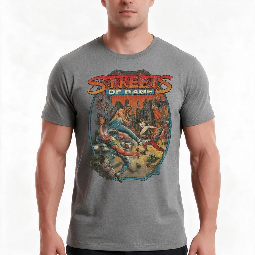 Streets Of Rage 1991 Tshirt Summer Casual Cotton Tee Oversized Streetwear Tops Vintage Graphic Print Loose Fit Short Sleeve