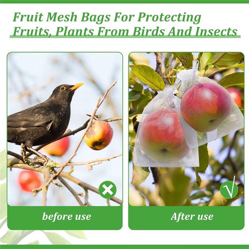 M-Modern-Fruit Protection Bag Fruit Net Bag With Drawstring Fruit Covered Net Bag Flower Tree For Plants, Fruits And Vegetables