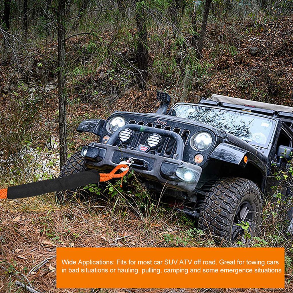 Recovery Winch Rope Set Aluminum Alloy Nylon Rope Soft Shackle Recovery Kit for Vehicle