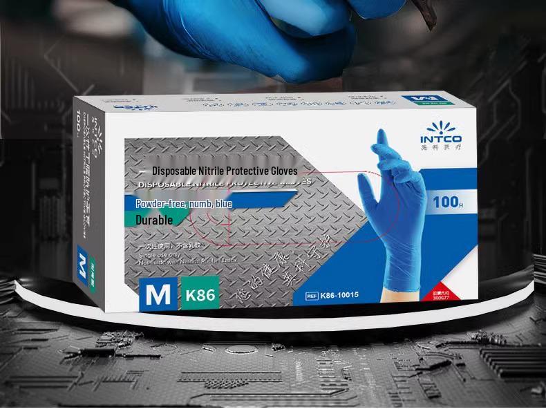 Inco Extra Dicke, strapazierfähige Nitrilhandschuhe - Puderfrei, ölbeständig, lebensmittelecht für Küche, Catering und Reinigung.