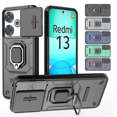 Ochranné pouzdro Armor Shockproof pro Xiaomi Redmi 13 4G Redmi 13C 5G Ochranný kryt Kroužek Magnetický držák Business Full Protection Cover