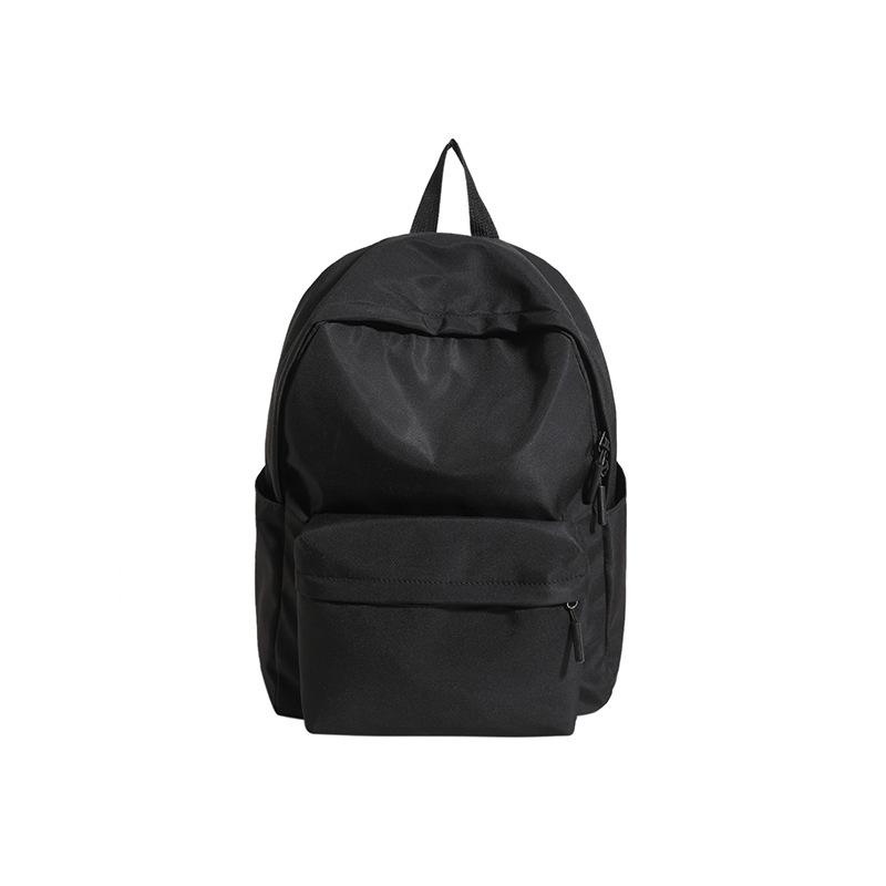 Large Capacity Casual Backpack New Solid Color Schoolbag Simple Storage Backpack
