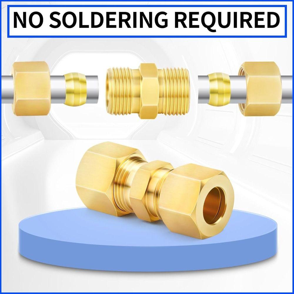 Brass Brass Compression Fitting Straight Straight Coupling Coupling Tube Fitting Connector