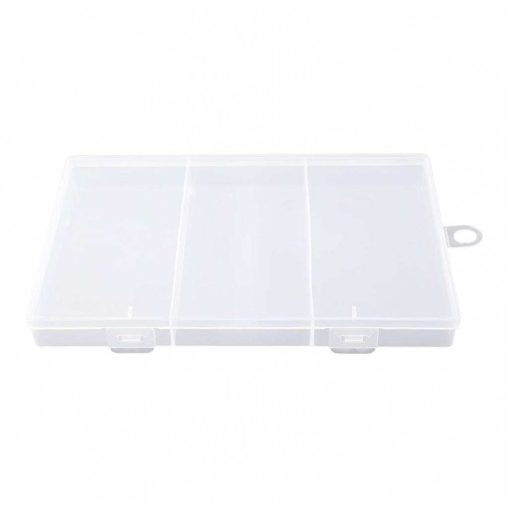 Organizer Storage Box 3 Grids Multifunctional With Cover Space Saving Jewelry