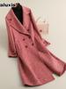 Fall/Winter New Arrivals High-End Long Maxi Coat Wide Fit Tweed Wool Blend Overcoat