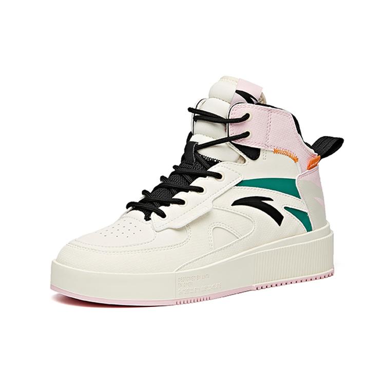 Anta Life Collection Textile, Synthetic Leather Abrasion Resistant Breathable High Top Skateboard Shoes Women's 922048012-1