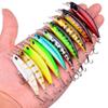 60 Stück Edelstahl Künstliche Harte Köder Set Gemischte Minnow Angelköder Bunte Long Casting Combo