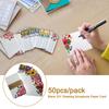 50pcs/pack Writing Flower Printed Square Blank DIY Greeting Scrapbook Paper Card