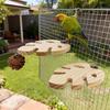 Bird Cage Perch Wood Parrot Platform Stand Monstera Leaf Flat Bird Perch with Pinecone for Cockatiels Conures African Greys Chewing