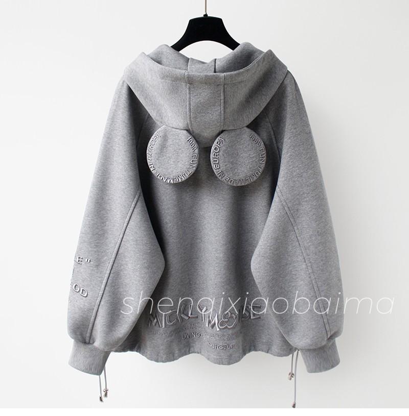 2023 Autumn/Winter Imitation Hua Cotton Loose Mid-Length Fleece-Lined Thick Coat