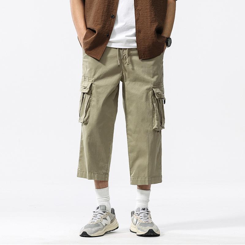 Sommer-Latzhose Achtelhose Herren lässig locker Rowdy gutaussehend Retro trendige Marke Herren High-End-Hose