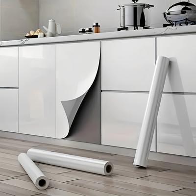1 Roll Cabinet Color Changing Furniture Renovation Sticker Wardrobe Desktop Kitchen Cabinet Door Self-adhesive Anti Oil Sticker Baking Paint Matte