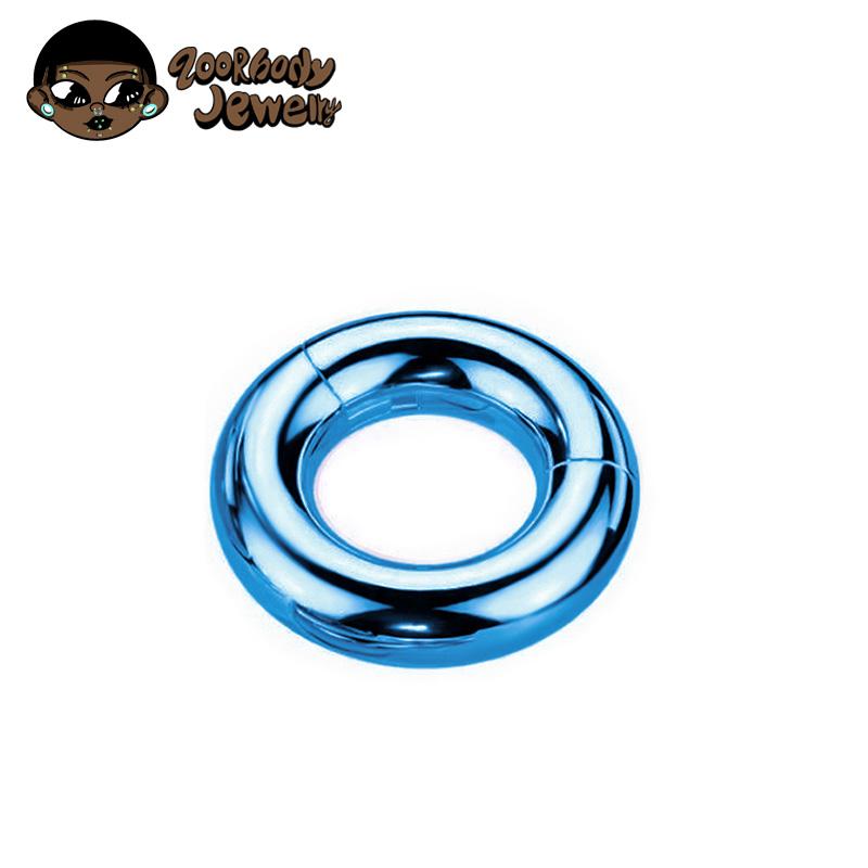 ASTM F136 Titanium Large Gauge 4G 6G 8G 10G Single Hinged Clicker Segment Hoop Ring Mirror Septum Nose Piercing Anodizing Body