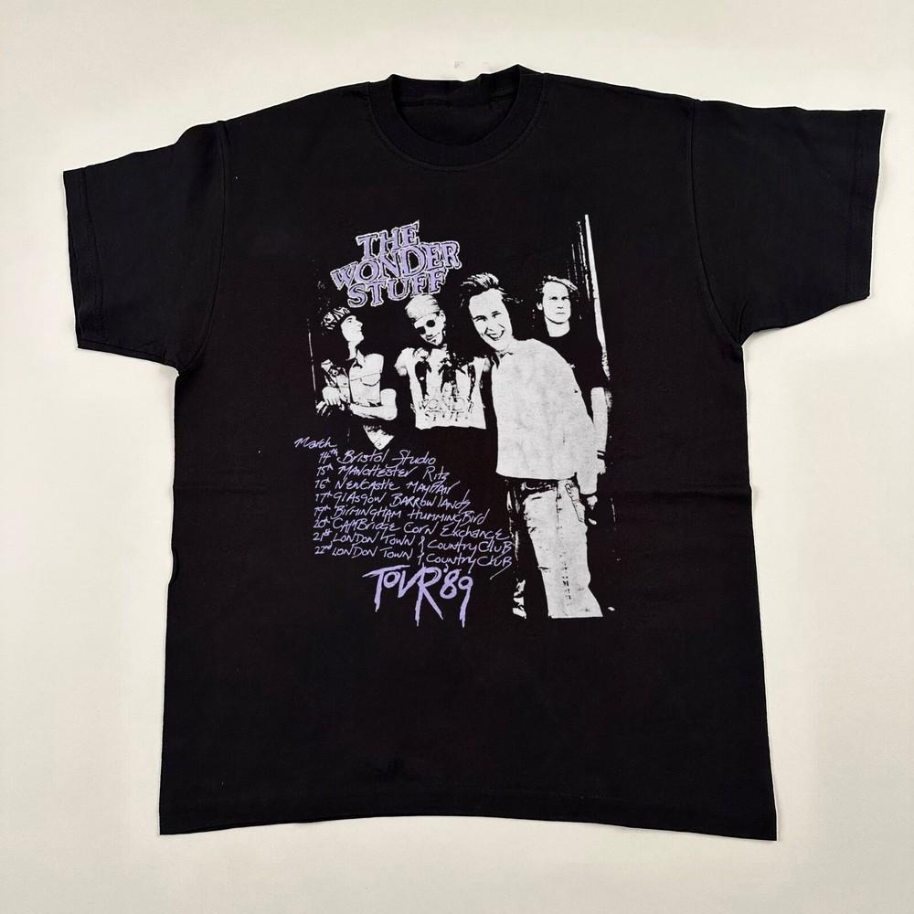

1989 THE WONDER STUFF Тур по Великобритании Односторонняя футболка Унисекс Концертная S-5XL SN768 Унисекс Футболка XXL
