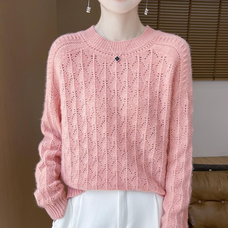 Dámský kašmírový svetr Qinghe kašmír 30% kašmír 70% vlna podzimní a zimní kašmírový svetr ručně tkaný měkký a hřejivý