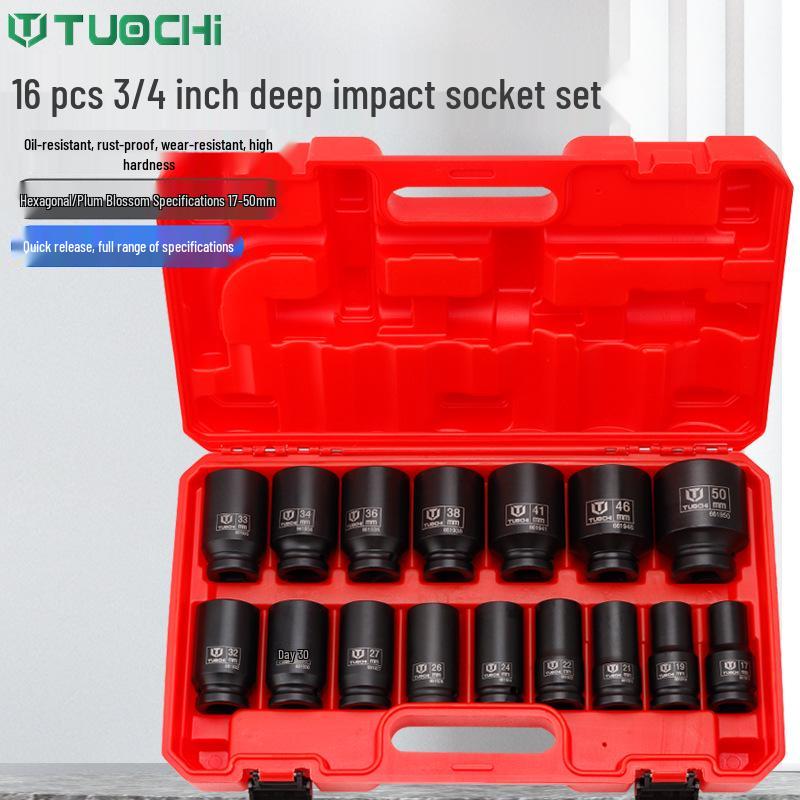 16-Piece Heavy-Duty 3/4 Twelve-Point Torx Impact Socket Set