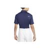 Nike Dri-FIT Solid Logo Half-Zip Collar Golf Polo Shirt Retro Sport Style Men Polo Shirts Dark-Blue DR5298-410