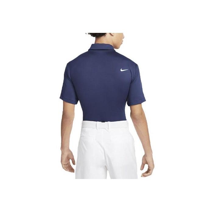 Nike Dri-FIT Solid Logo Half-Zip Collar Golf Polo Shirt Retro Sport Style Men Polo Shirts Dark-Blue DR5298-410
